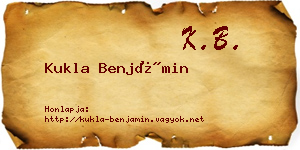 Kukla Benjámin névjegykártya
