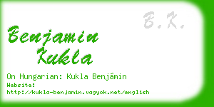 benjamin kukla business card