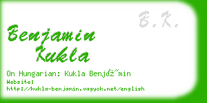 benjamin kukla business card